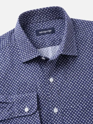 Printed end-on-end shirt