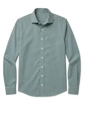 Chemise en twill à carreaux verts