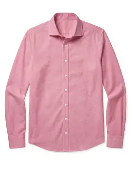 Chemise en fil-à-fil uni rouge