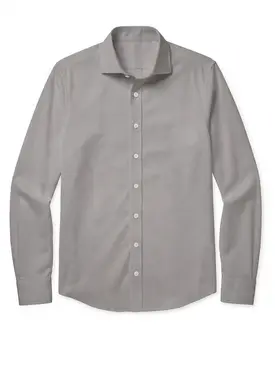 Chemise en popeline unie marron