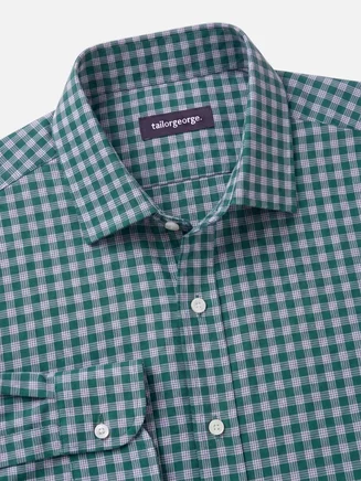 Green Checked Twill Shirt