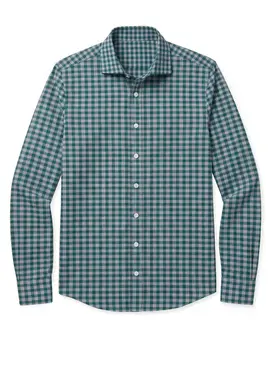 Chemise en twill à carreaux verts