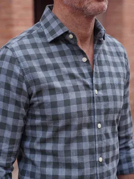 Chemise en flanelle à carreaux bleus