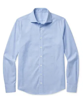 Chemise en chambray uni bleu ciel