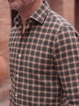 Chemise en flanelle à carreaux verts