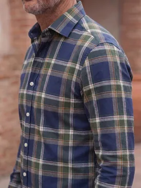 Chemise en flanelle à carreaux bleus