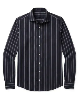 Chemise en popeline à rayures noires