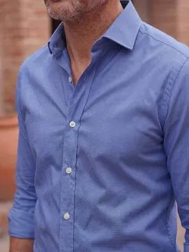Chemise en Oxford uni bleu