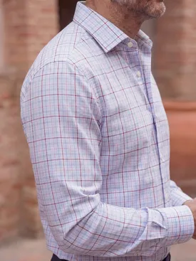 Chemise en popeline à carreaux bleus